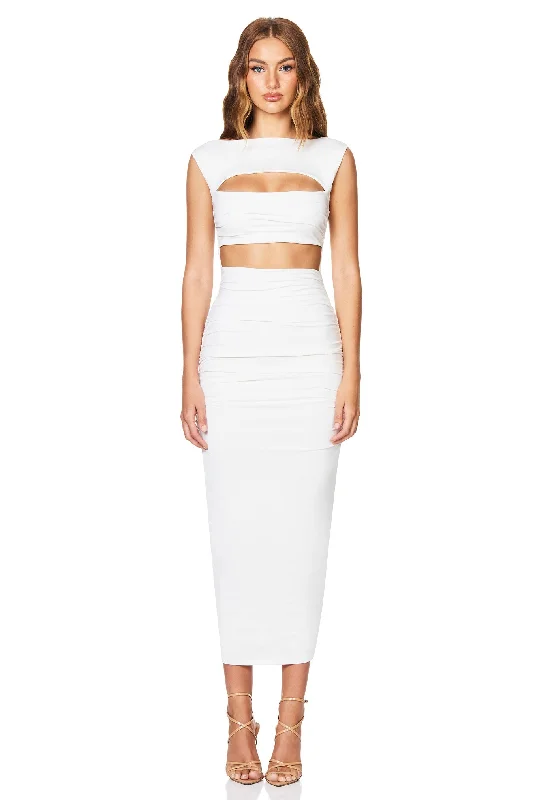 chic midi dress-Nookie Enigma Cut Out Midi Dress - Ivory