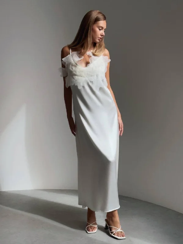 workwear midi dress-Elegant Chic White Midi Dress