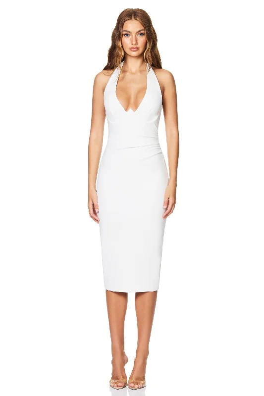 embroidered midi dress-Nookie Cinema Midi Dress - Ivory