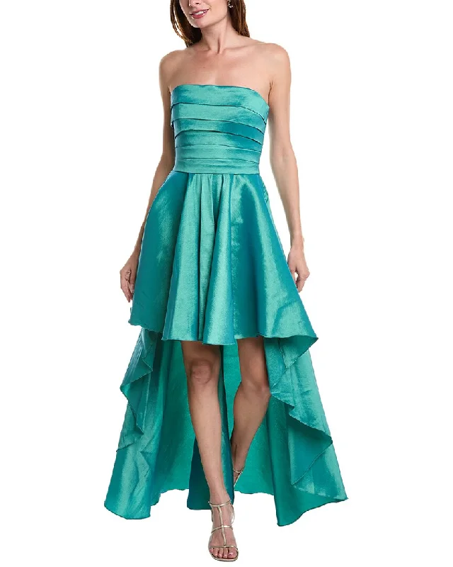 elegant white evening gown-Rene Ruiz Taffeta High-Low Cocktail Dress