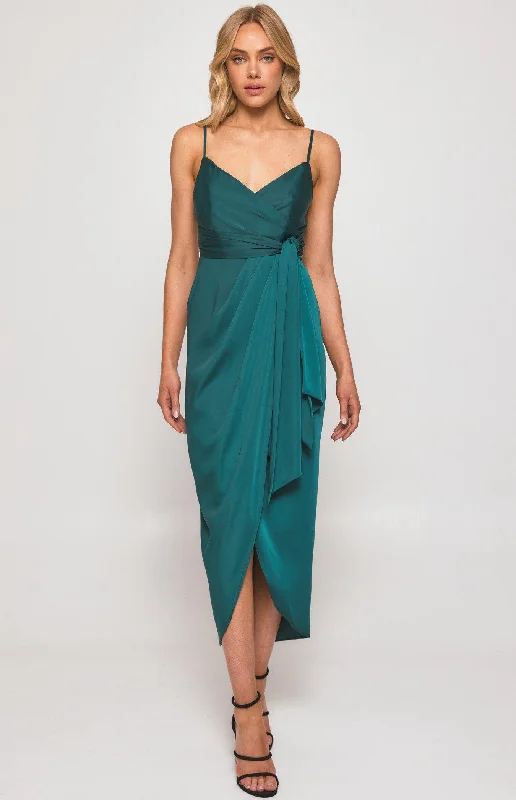 lace midi dress-Samba Midi Dress - Emerald