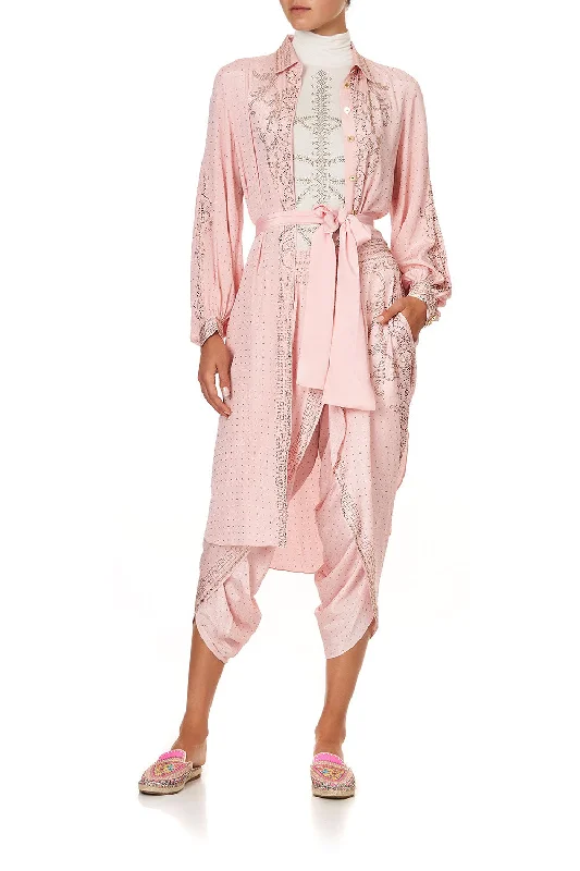 evening midi dress-HIGH LOW MIDI SHIRT DRESS LUXE PINK