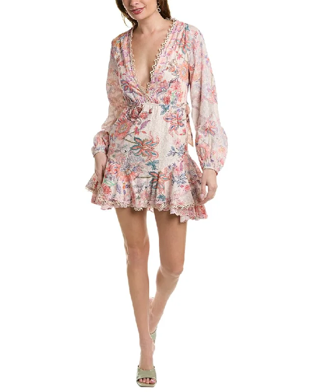 floral high-neck mini dress-Hemant & Nandita Kati Mini Dress