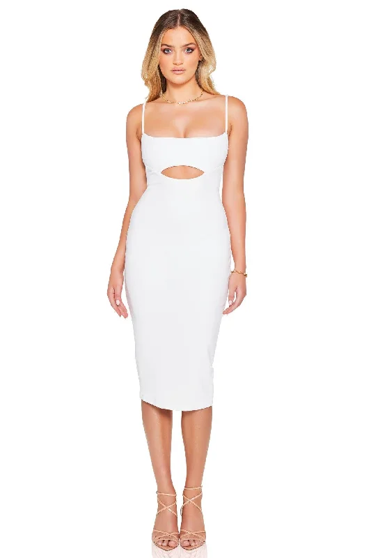 office midi dress-Nookie Bliss Midi Dress - Ivory