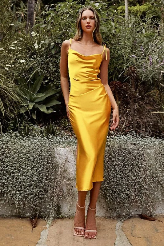 business casual midi dress-Ciara Midi Dress - Yellow