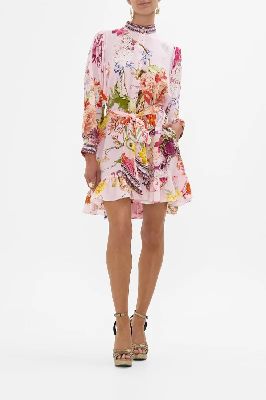 floral embroidered mini dress-DROP SLEEVE SHIRT DRESS ST GERMAINS GIRL